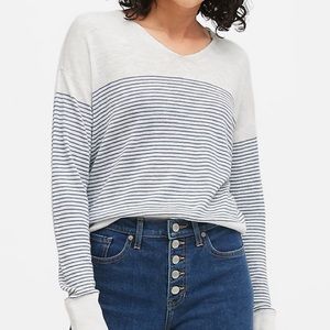 Gap striped V-neck sweater